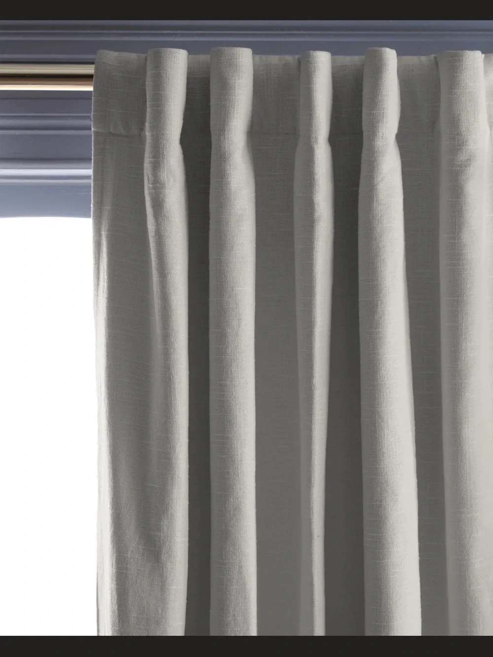 Quince Cloud grey Cotton Slub Curtain Panel 48x96 Room Darkening